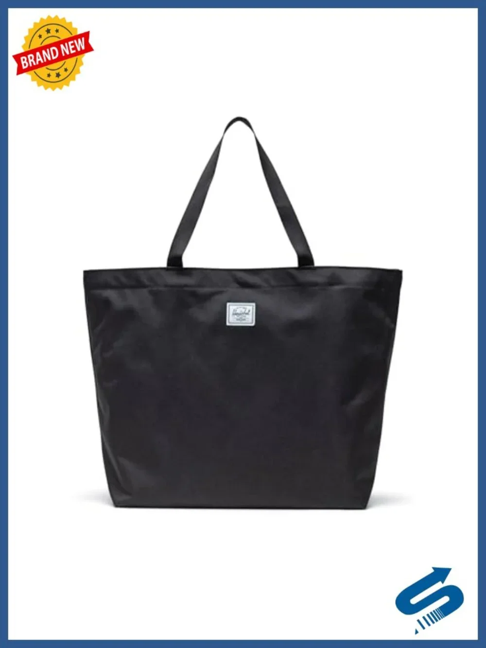Recycled Polyester Tote Bag with Snap Closure and Laptop Sleeve